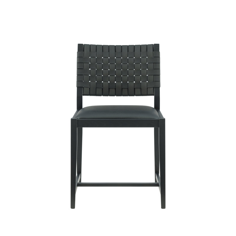 Chaise d'appoint en bois massif Morrow, Noir