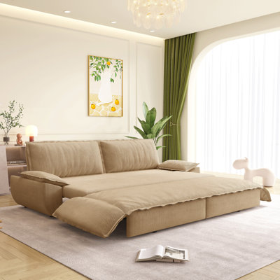 73.2" Queen Pull Out Sofa Bed,3-In-1 Convertible Sleeper Sofa,Multi-Functional Corduroy Loveseat Bed