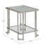Table de bout Sharold au fini chrome avec plateau en verre texturé
