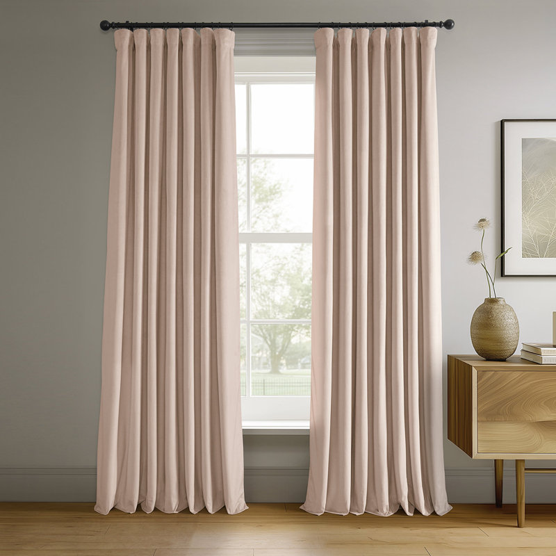 Olivia Velvet Blackout Curtain (1 Panel), Rosey Dawn, 50" W x 84" L