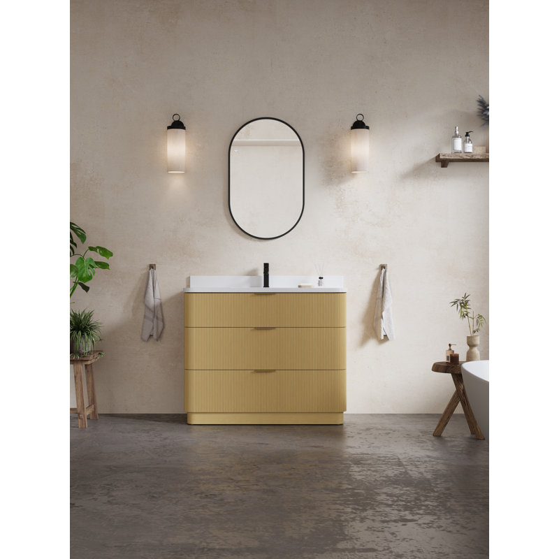 Ensemble de meuble-lavabo moderne 42 po avec évier encastré et dosseret Maxbano, 42"