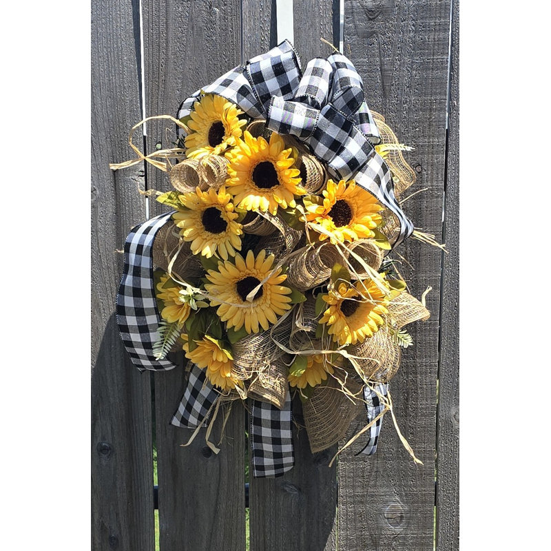 Sunflower And Raffia Wreath