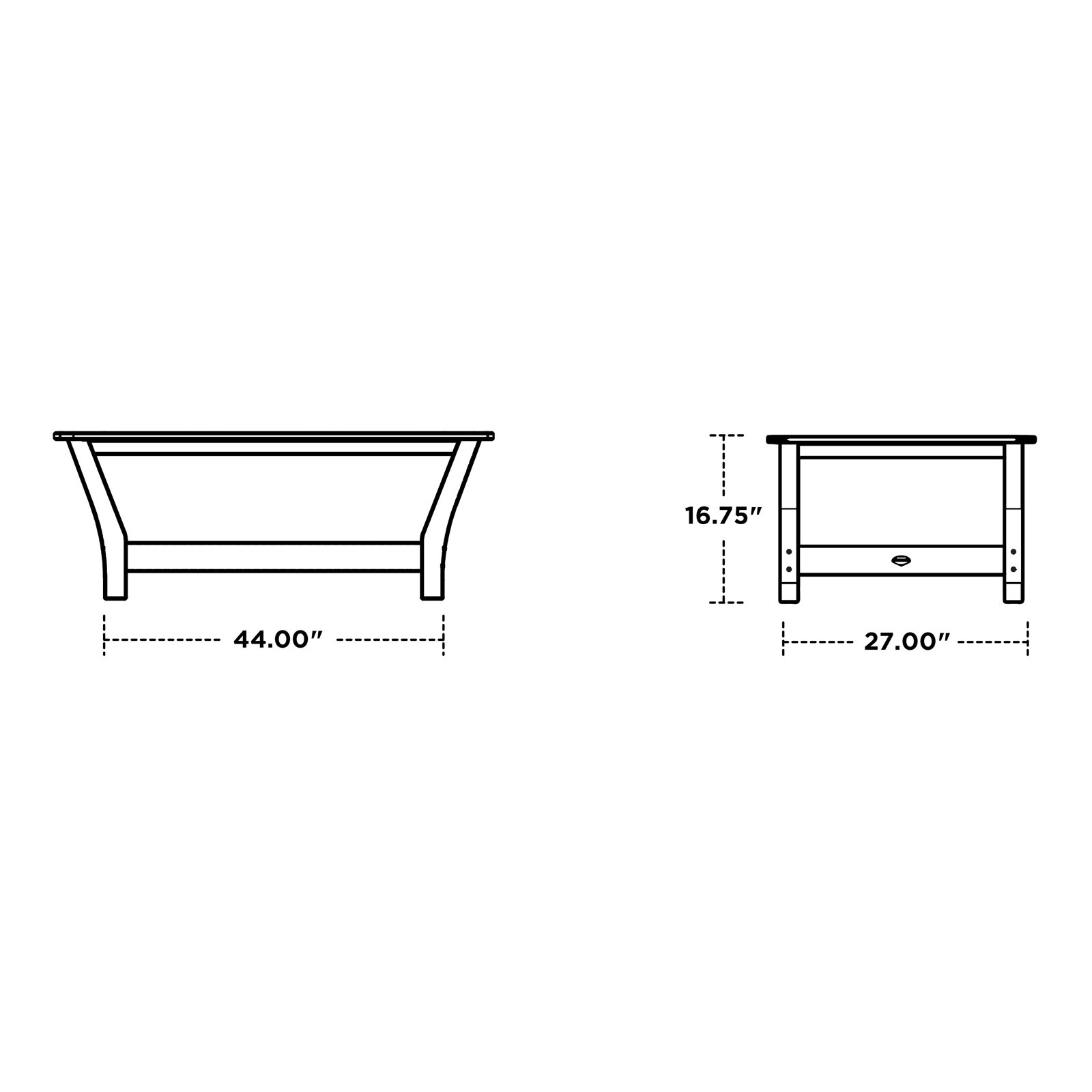 POLYWOOD® Harbour 27" Patio Table, Sand