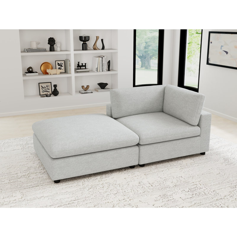 38.6'' Wide 2 - Piece Chenille Sectional
