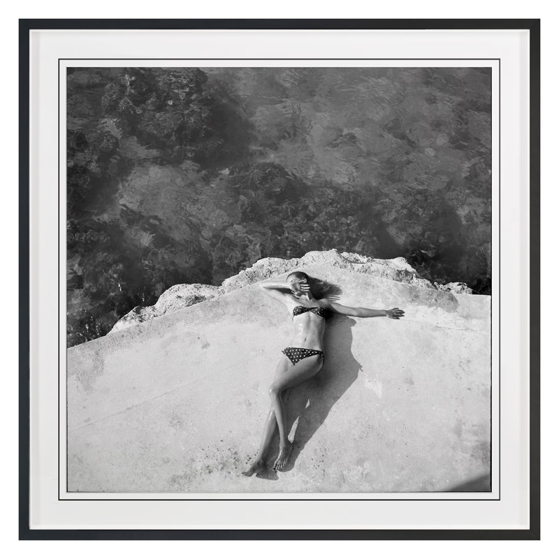 Sunbather Print by Grand Archives, Black Framed, 22" H x 22" W