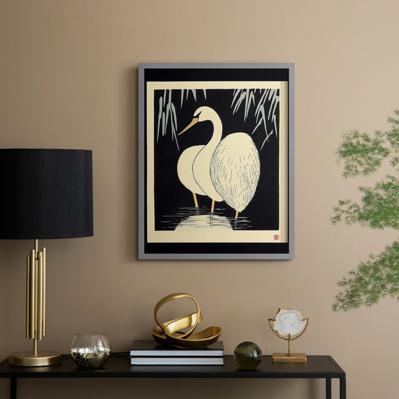 Reproduction encadrée animalière - prête à être accrochée - fabriquée aux États-Unis, H 29 po x l 23 po, Gris