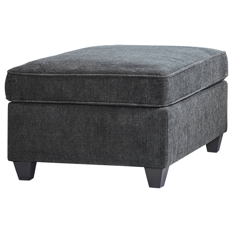Huron Rectangular Upholstered Ottoman Dark Grey