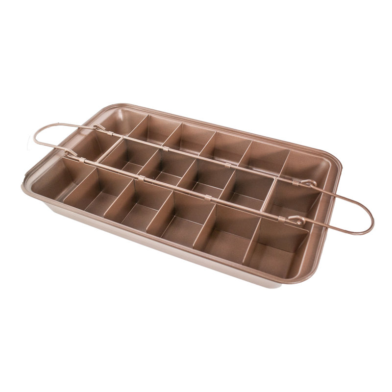 Plaque de cuisson antiadhésive avec séparateurs Brownie