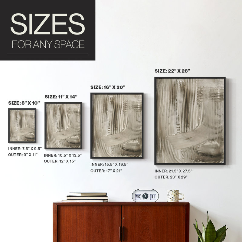 Earth Markings I, reproduction encadrée - bois massif, Noir, noir, noir, noir, H 15 po x l 12 po