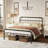 Marple 40 Inch Bed Frame With Headboard And Footboard, No Box Spring Needed Heavy Duty Metal Platform, Premium Steel Slat Mattress Foundation With Storage, Noise Free Iron-Art Bed Frame-1100151028