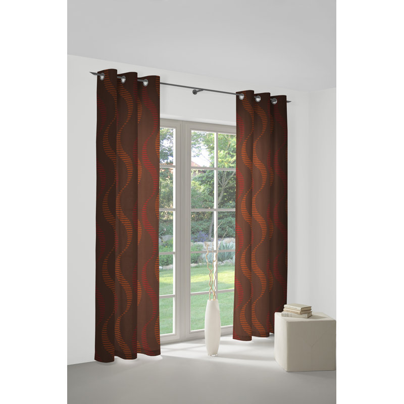 Pearson Eyelet Curtain, single panel, opaque, 132cm Width x 150cm Drop, Red