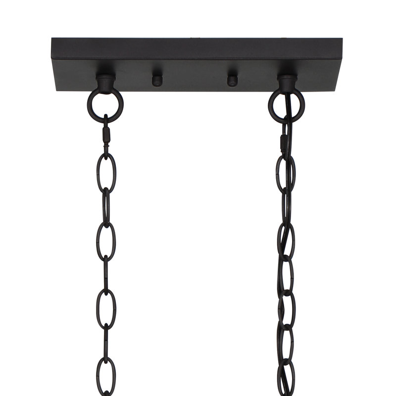 Aaniah 3-Light Dimmable Linear Chandelier, Weathered Walnut