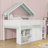 Loft Bed With Canopy Roof, Built-In Storage Cabinet And Shelves-367816738