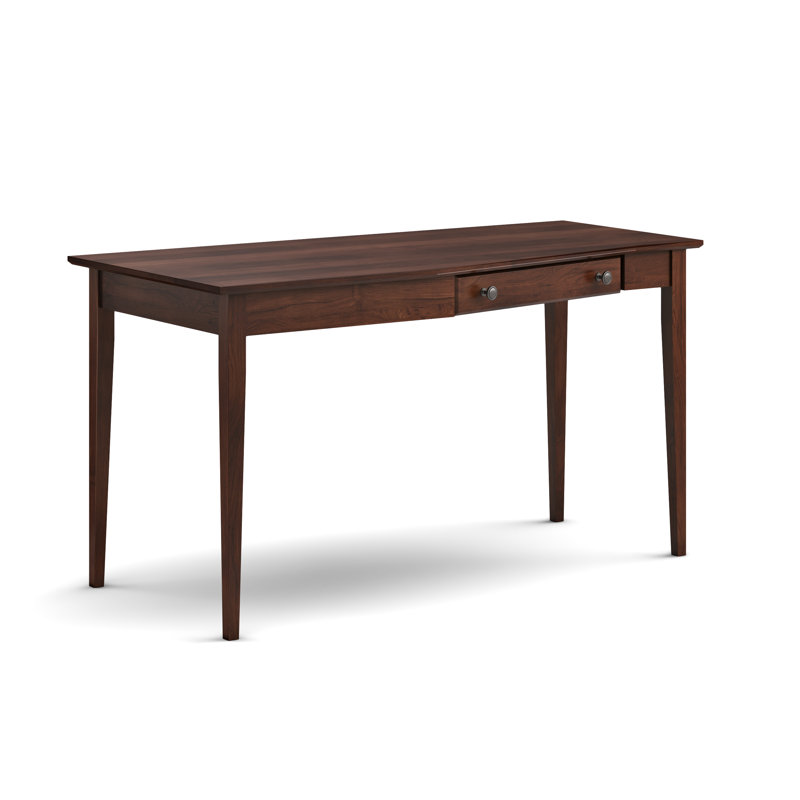 Bureau en bois massif gauche Malani, Brown Mahogany