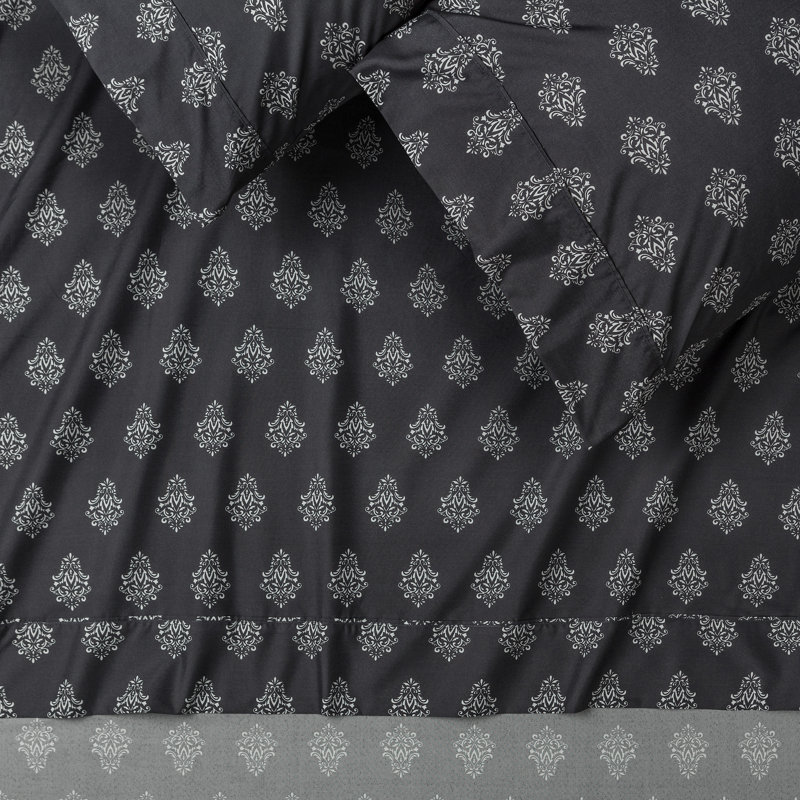  Ensemble de draps en microfibre ultra doux, Noir, Ensemble de draps pour lit simple + drap-housse + 