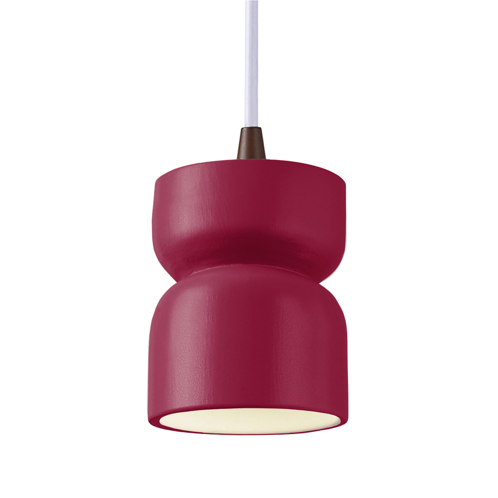 Nysta Ceramic Dimmable Pendant, Cerise, Dark Bronze