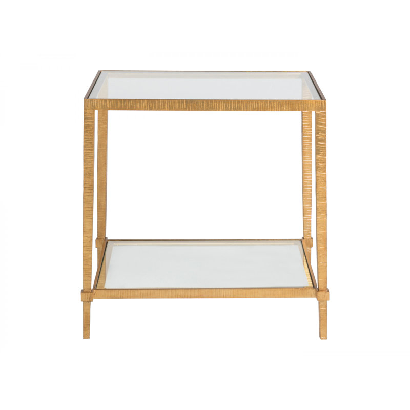 Metal Designs Claret Rectangular End Table, Gold Leaf