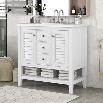 Meuble-lavabo 36 po avec deux armoires