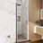28"W x 72"H Single-Door Shower Door With Matte Black Aluminum Alloy And 0.24" Tempered Glass Shower Door