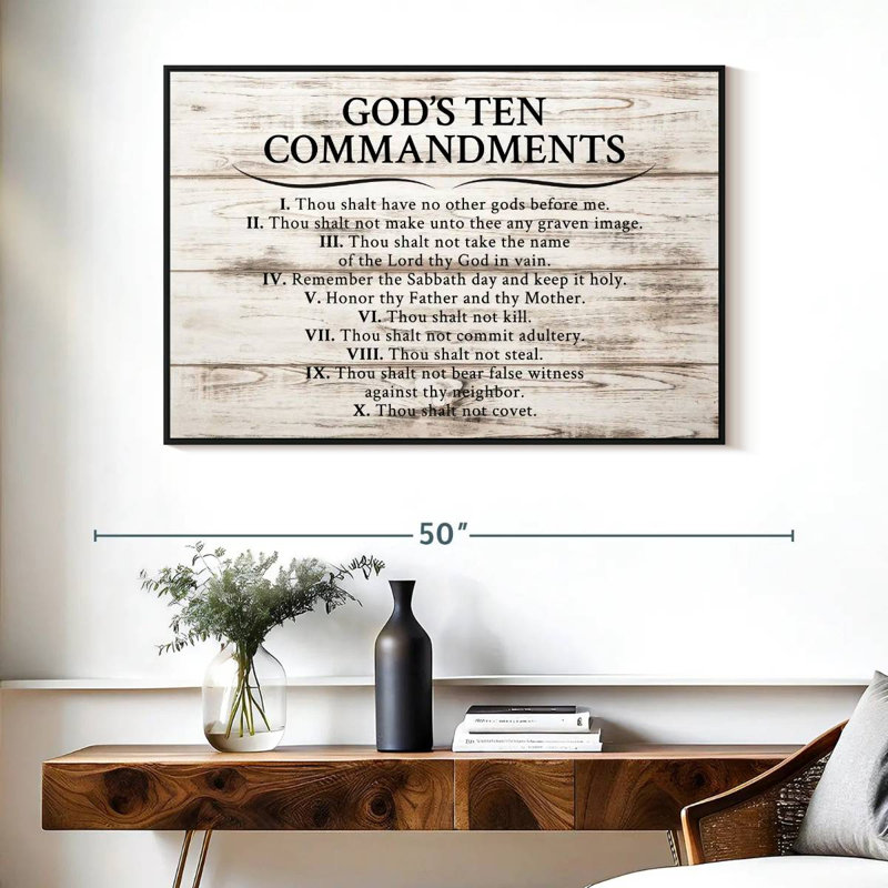 Adella God's Ten Commandments, 27" H x 40" W