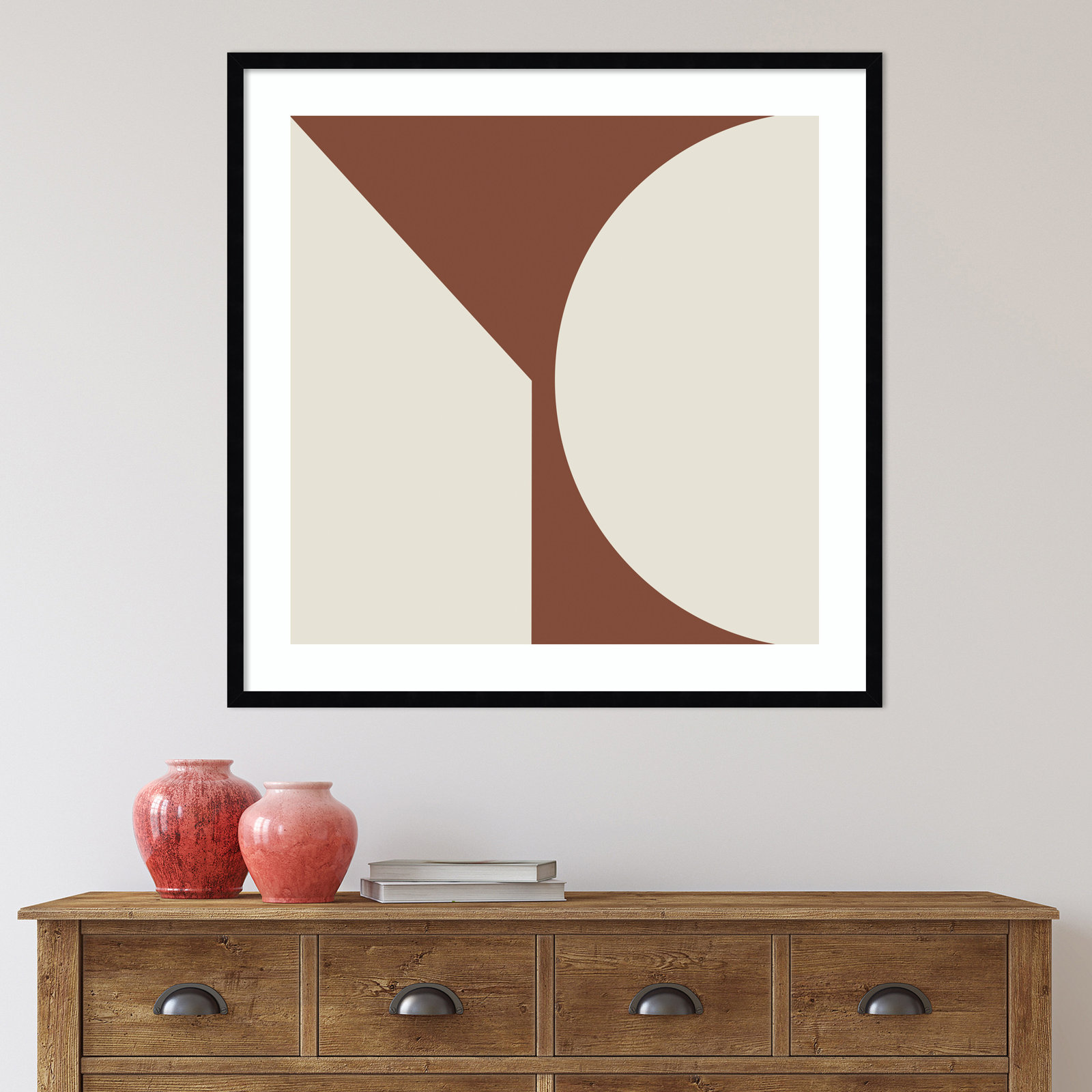 Minimal Max Mod I Hot Chocolate by The Creative Bunch Studio, Black Framed, 33.25" H x 33.25" W x 0.8" D