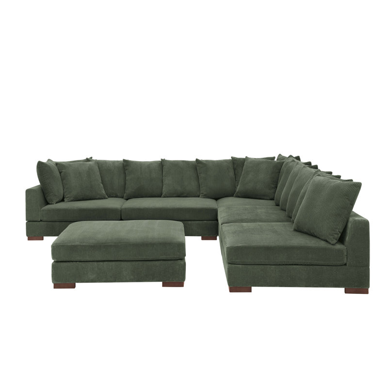 Large Seating Corduroy Modular Sleeper Sectional, Customizable And Comfortable For Modern Living Spaces