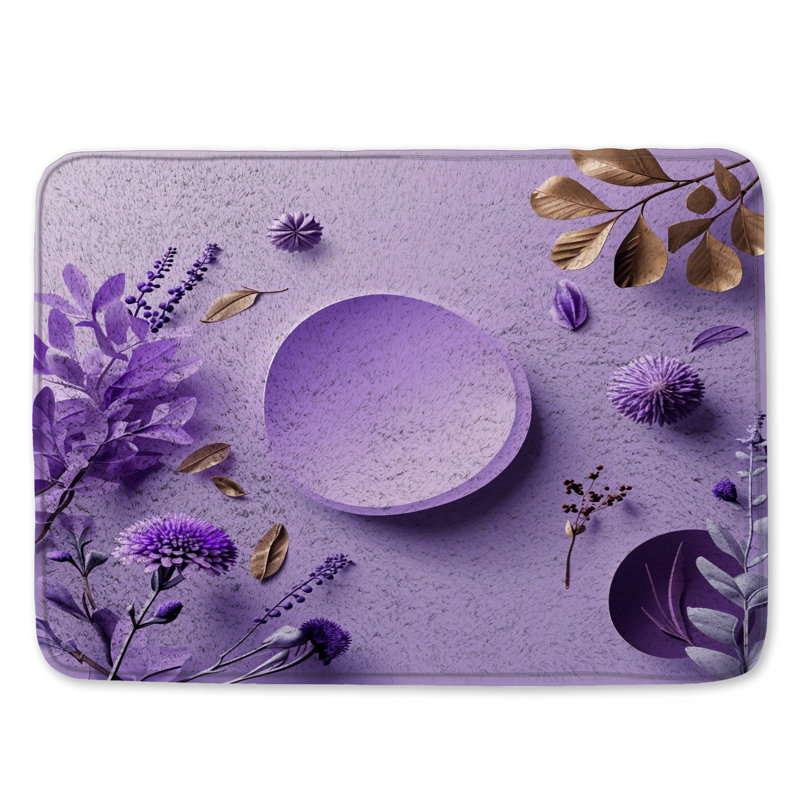 Tapis de bain mauve, L 24 po x L 17 po
