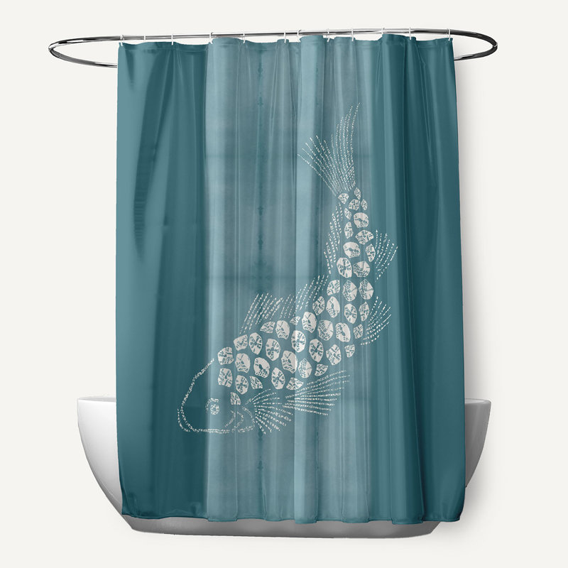 Binion Floral Shower Curtain, Teal