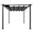 Outdoor Retractable Pergola with Sun Shade Canopy Aluminum Gray-111626616-111626618