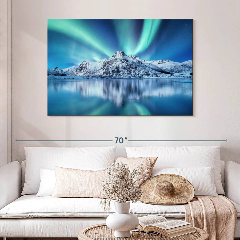 Aurores boréales d'Alvord Wintry Lofoten, H 32 po x l 48 po