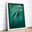 Whale in Motion Coastal - Framed Print-958863326-958863323