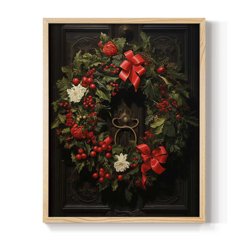 «Christmas Holiday Art DCLxxiii», reproduction d'art encadrée - bois massif, H 21 po x l 17 po, Naturel