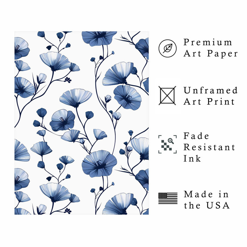 «Floral Floral Symphony Dream IV», reproduction d'art moderne sans cadre, H 30 po x l 20 po