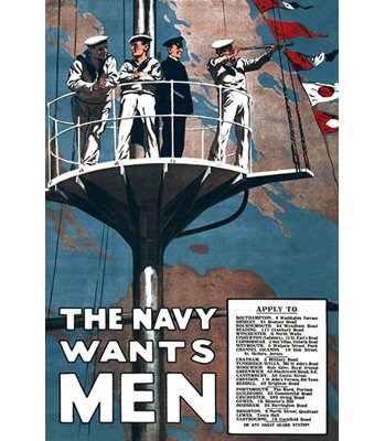 The Navy Wants Men by The Mortimer Co - Graphic Art