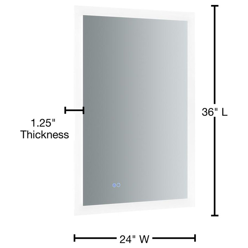Angelo 36" x 24" Frameless LED Bathroom Vanity Mirror