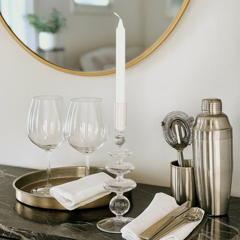 Candlestick Candle Holder, Clear
