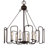 6-Light Black Mid-Century Curve Metal Frame Chandelier with Sloped Ceiling Design-390347767