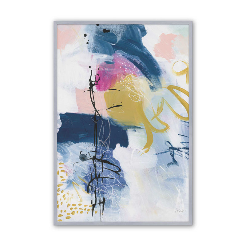 «Graffiti Abstract IV» par Yvette St. Amant, reproduction d'art sur toile, Argent argent, H 32 po x l 24 po