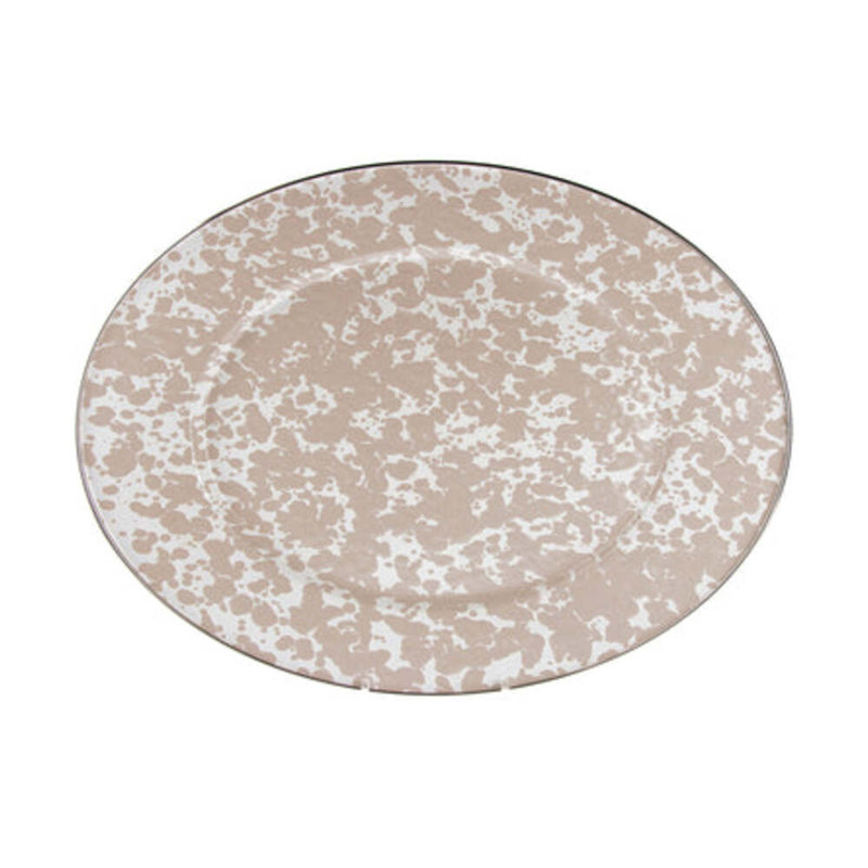 Taupe Swirl Earthenware Platter