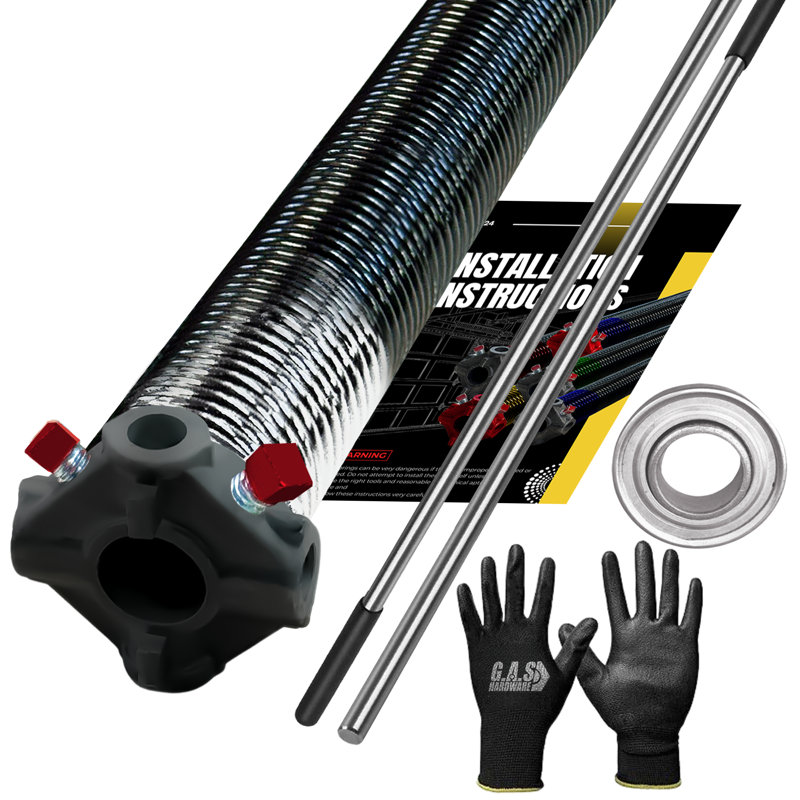 Ressorts de torsion de porte de garage, avec roulement de 1 po, gants et barres (295 x 2 x 41)