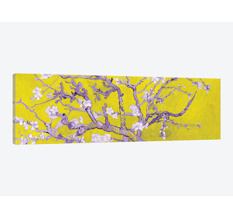 «Almond Blossom on Yellow» par Vincent Van Gogh, reproduction sur toile tendue sur châssis, H 12 po x l 36 po x P 1,5 po