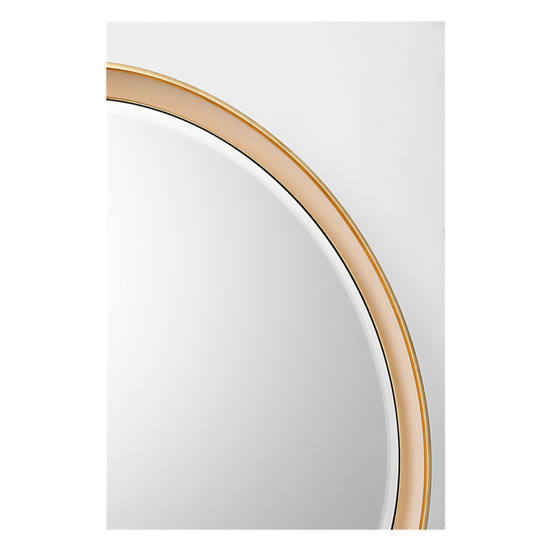 Tricia Illuminated Round Mirror, 30" x 30", Polished Nickel/Gild