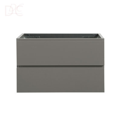 Armoire murale SANS lavabo, couleur grise, avec deux tiroirs, pré-assemblée