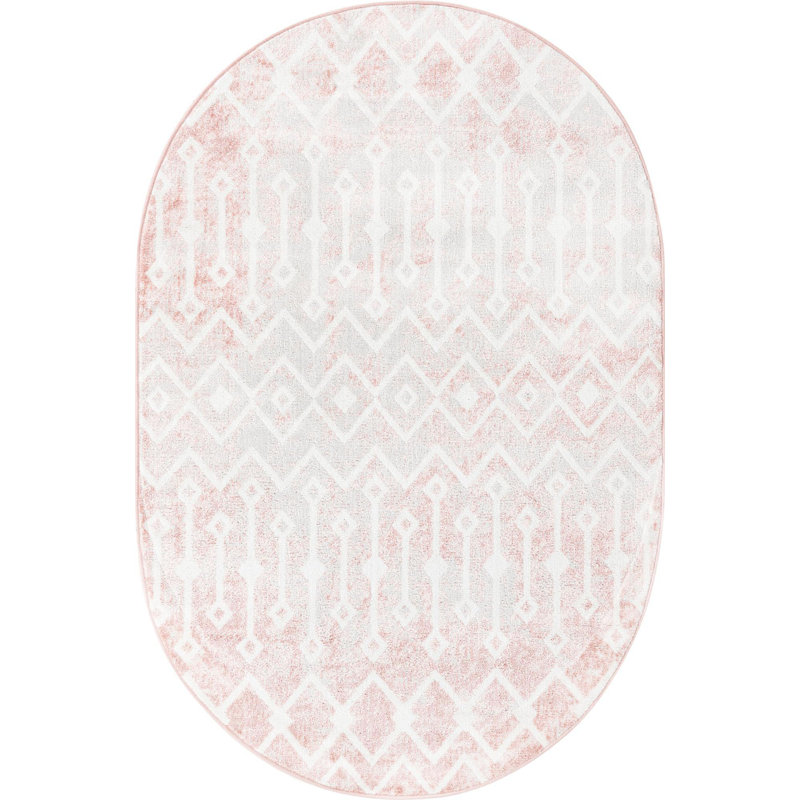 Geometric Indoor Rug, Oval 4' x 6'
