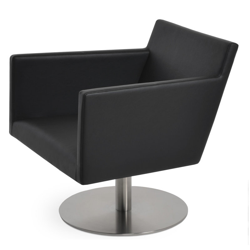 Fauteuil de salon pivotant Harput, Noir