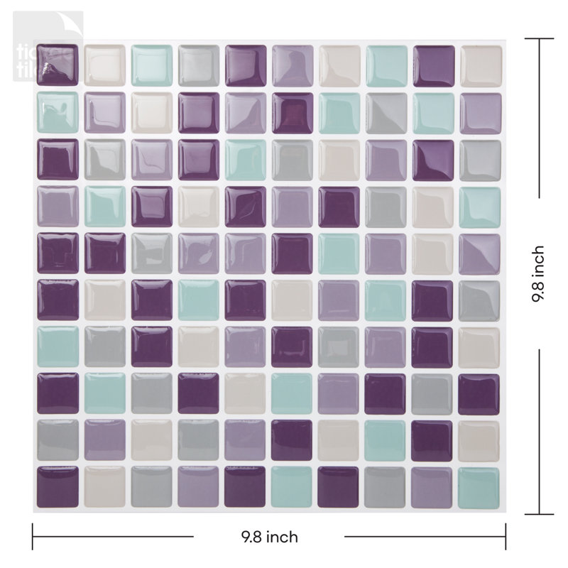 10'' W x 10'' L PVC Peel and Stick Mosaic Tile