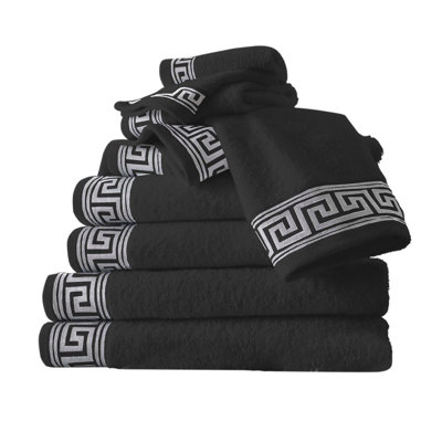 Egyptian Cotton Bathroom Towels, Super Soft, Quick Dry & Ultra Absorbent Hand Towel, Bath Towel & Sheets in Greek Design