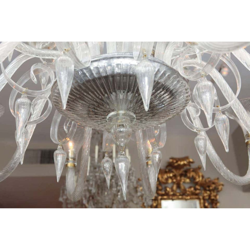 Lustre Empire Prince Albert II Grand Murano, H 54 po x l 38 po x P 38 po, Cognac, Laiton brossé
