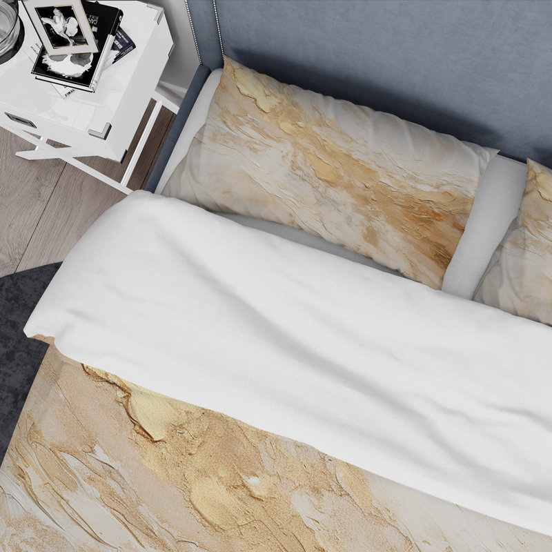 Ensemble de housse de couette en marbre doré et blanc Geode Magic - Abstract Marble