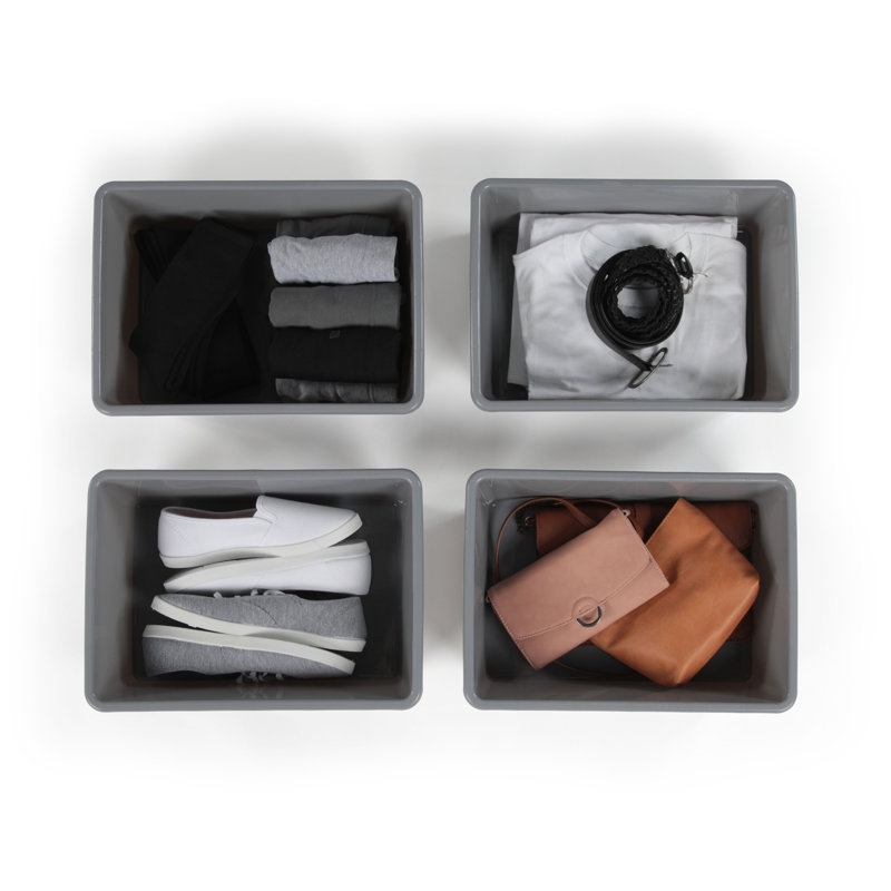 Ensemble de bacs de remplacement en plastique, Gris, Simple